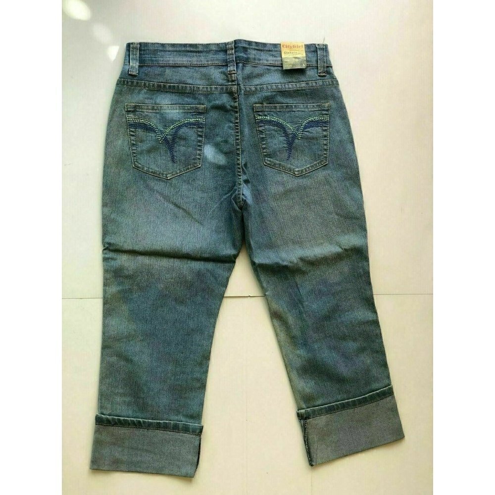 City Girl Juniors Light Blue  Denim Crop Jeans  - Picture 4 of 6